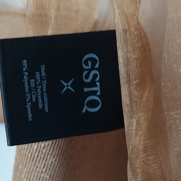 GSTQ Sheer Metallic Gold Bomber Jacket Women's Size 3X NWT - Picture 12 of 16